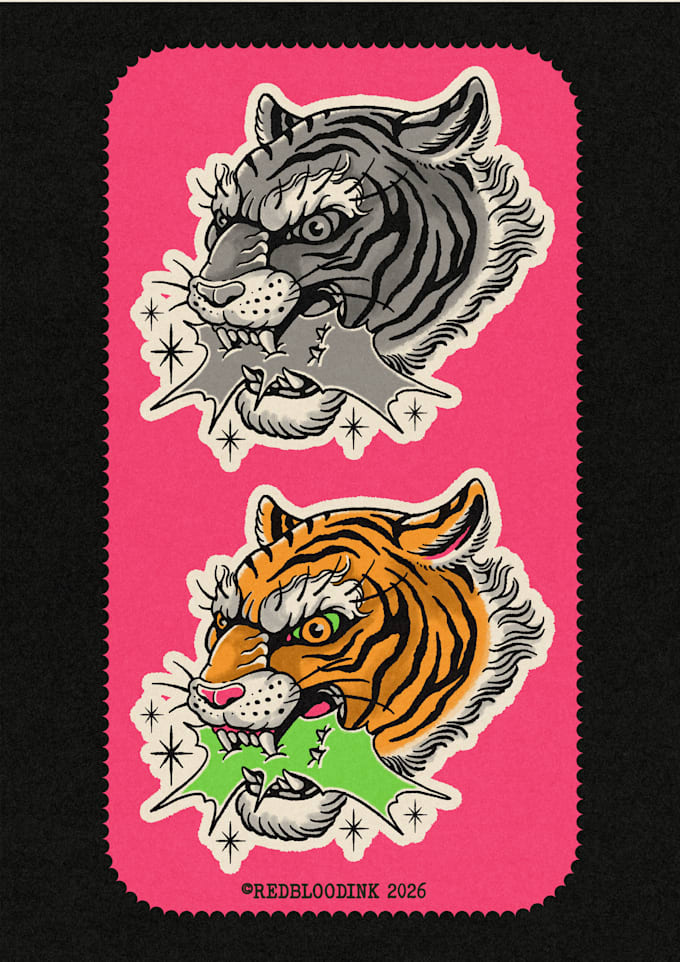 draw traditional tattoo design in old school style