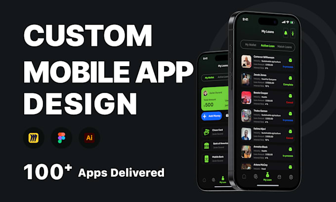 do premium mobile app UI UX, and modern figma app design
