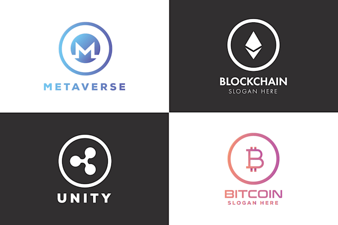design metaverse token cryptocurrency coin nft blockchain bitcoin logo