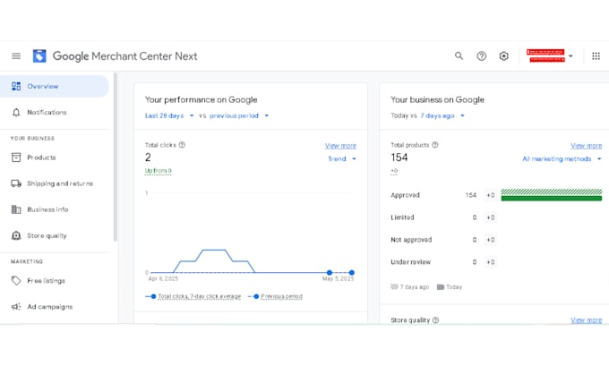 build shopify dropshippin store to fix google merchant center and reactivate gmc