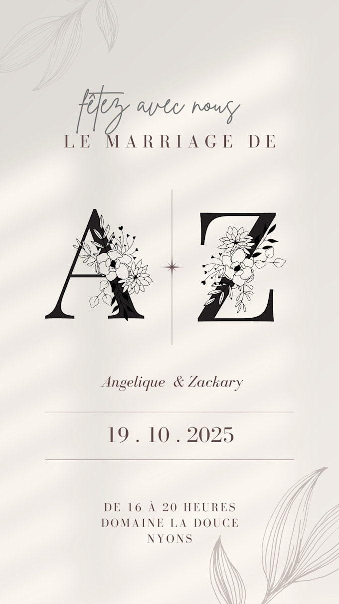 Wedding invitations in french by Mambo1517 Fiverr