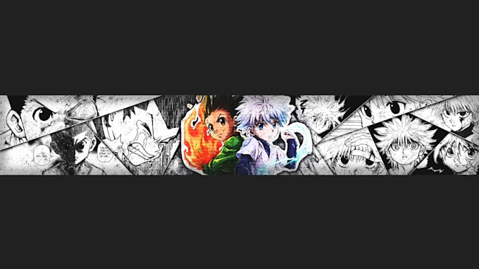 design anime banner for youtube, headers for twitter, twitch