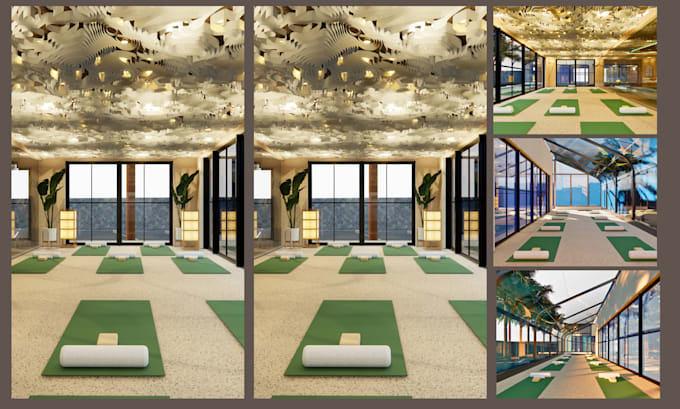 design yoga studio, spa, and fitness center interior