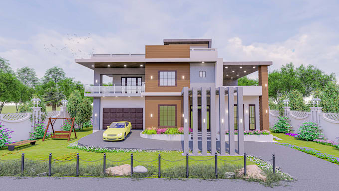 do exterior building 3d modeling and realistic rendering