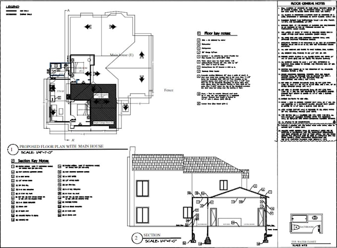 create architectural 2d floor plan, blue prints