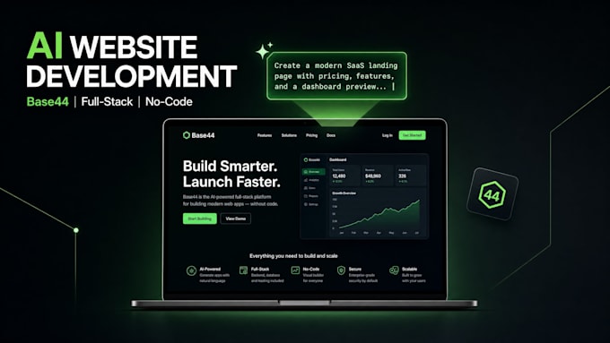 build ai website, saas mvp and web app using base44 no code platform