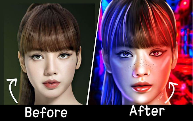 Convert your pictures into digital portrait by Nimratariq384 | Fiverr