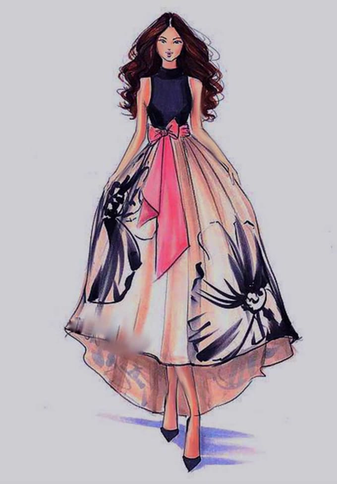 Draw fashion illustration or sketch and design collections by ...