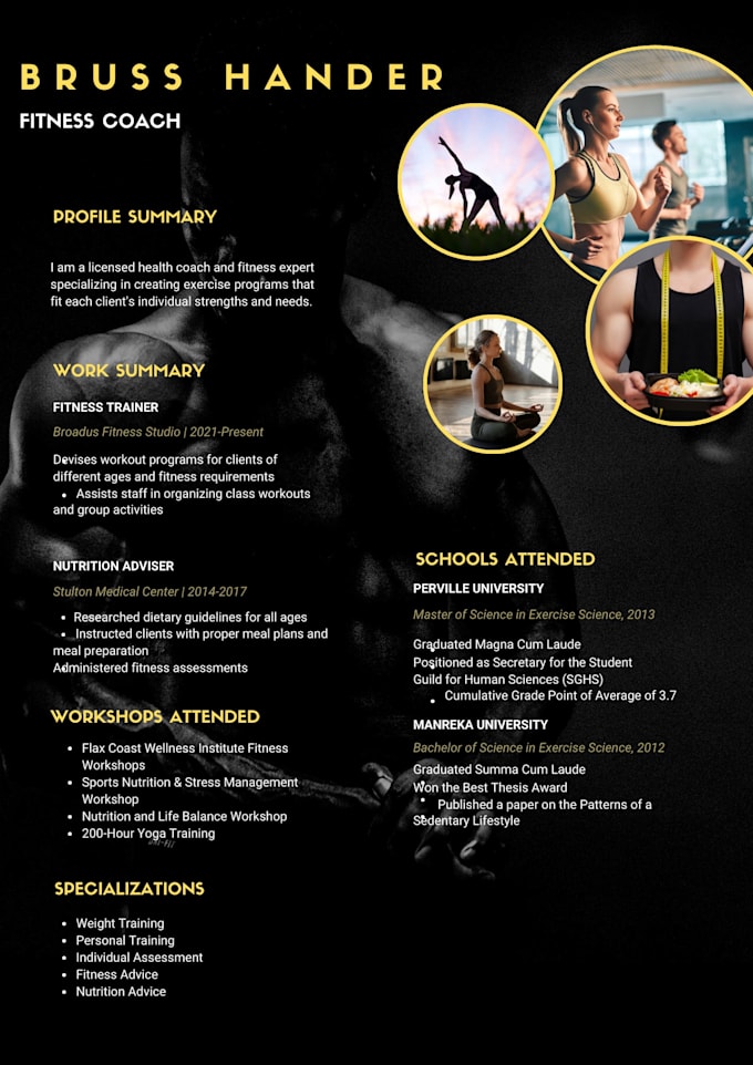 Resume Personal Trainer Workout Plan Cursive Ventirad Writing