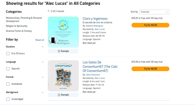 be your spanish male voice over for audiobooks