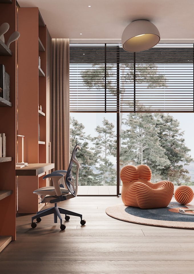 do a kidsroom with cute and playful design