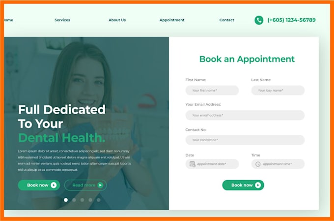 create modern landing page design