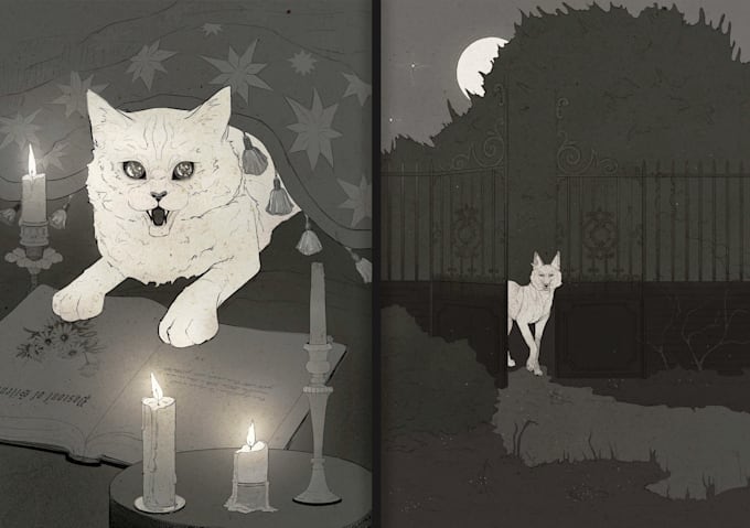 create finished mystical graphic illustrations