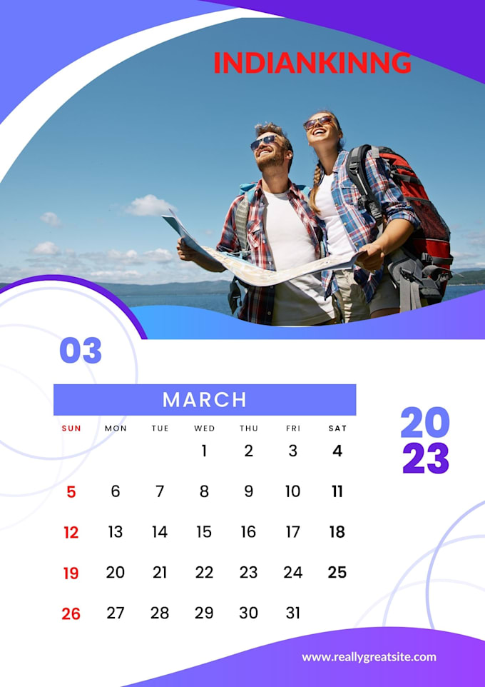 Design a custom calendar 2023 with your photos on it by Indiankinng