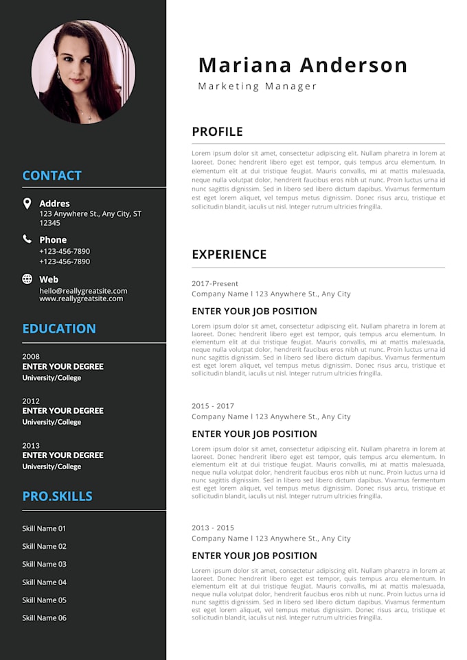 Design modern professional resumes - Design Modern Professional Resumes Cvs Portfolio