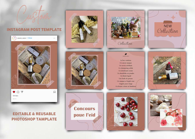 design aesthetic puzzle feed instagram and canva templates