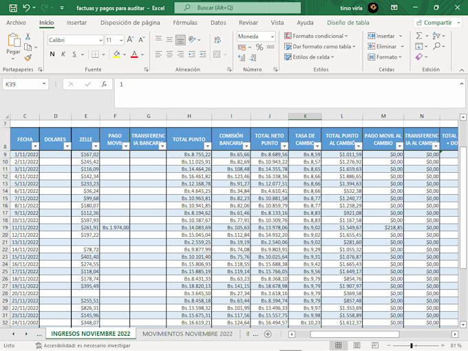 hare tu trabajo de data entry, excel y asistente virtual