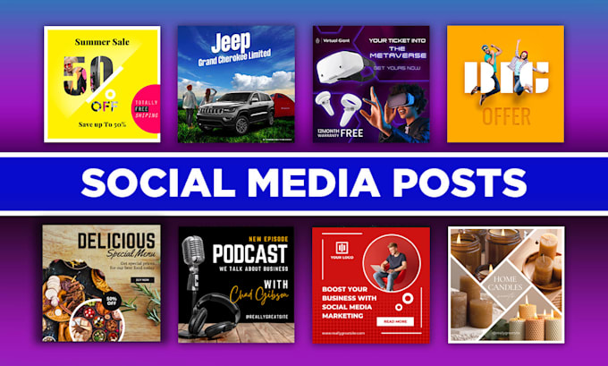 design social media posts for instagram, facebook or linkedin in 24 hrs