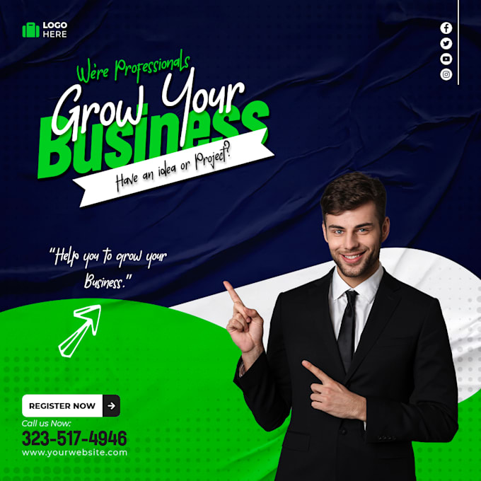 design professional business, webinar, and promotional flyers