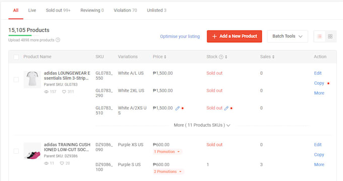create a professional product listings in shopee, tokopedia, lazada
