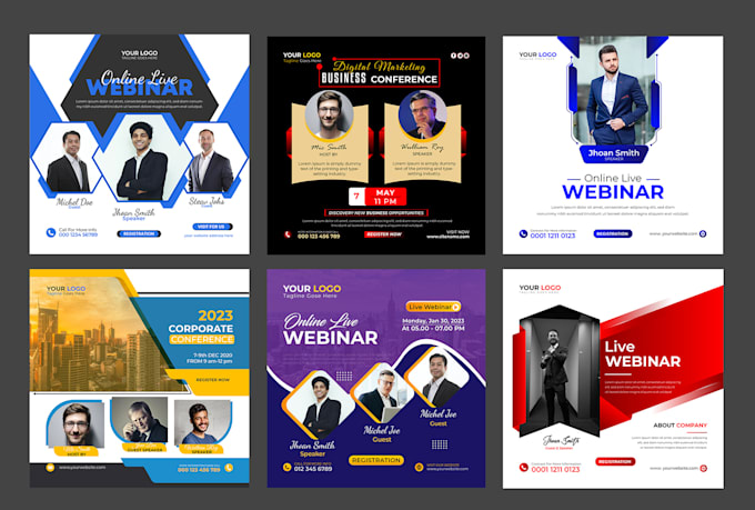 design modern webinar, event, church social media post ads