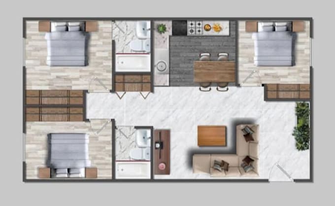 render master plan, site plan or 3d floor plan