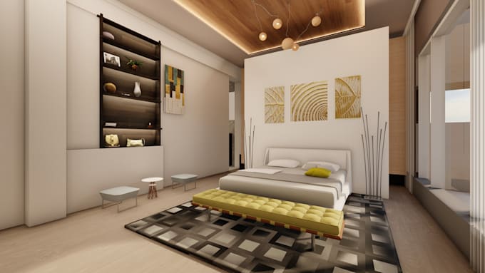 design, model and render 3d realistic interior