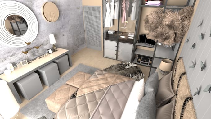 Do architectural interior design with realistic 3d rendering by ...