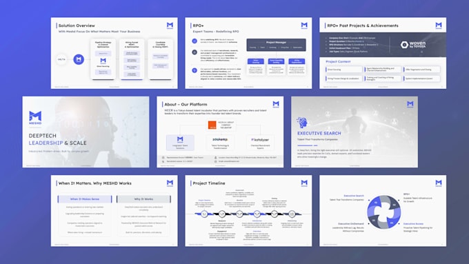 design a professional sales deck or company profile presentation