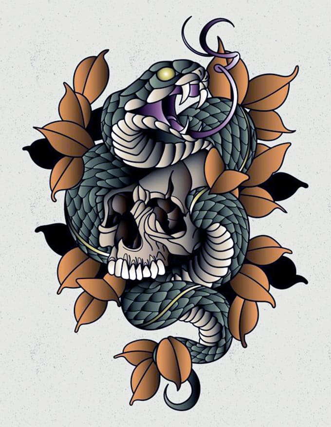 draw tattoo in traditional tattoo styles