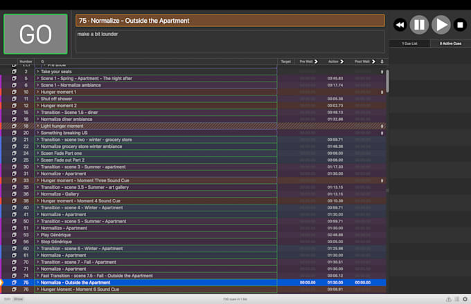 create a professional, performance ready qlab4 or qlab5 file