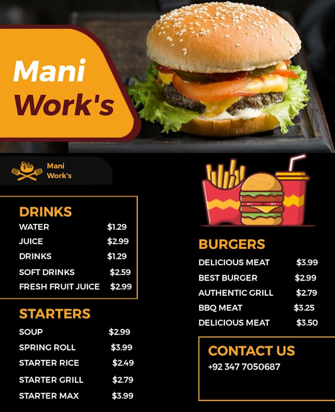 Make you a high quality menu by Maniwork032 Fiverr