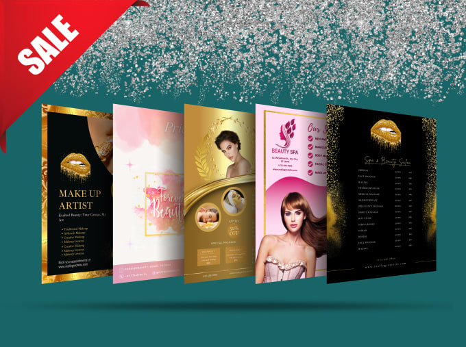 design spa menu, beauty salon price list, sell sheet, or any service price list