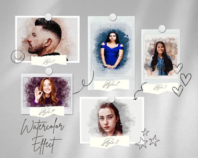 create watercolor portrait digital painting from your image