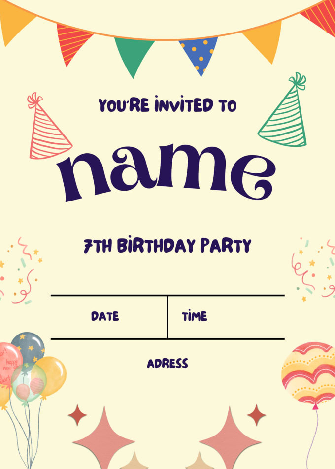 Prepare perfect and stylish invitation card desing for your party or ...