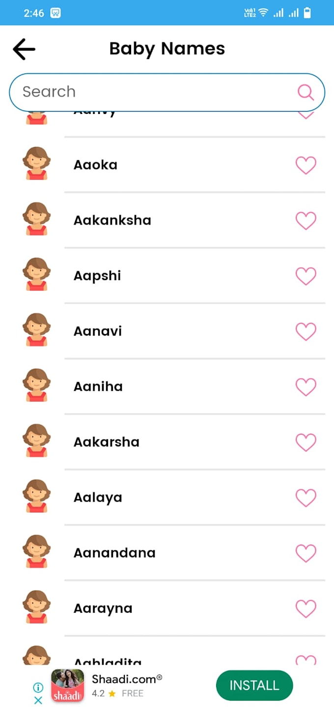 develop an android app for baby names