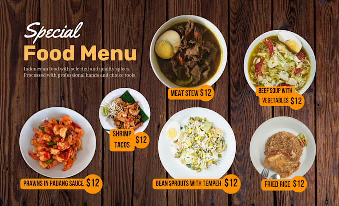 modern restaurant menu or food menu design