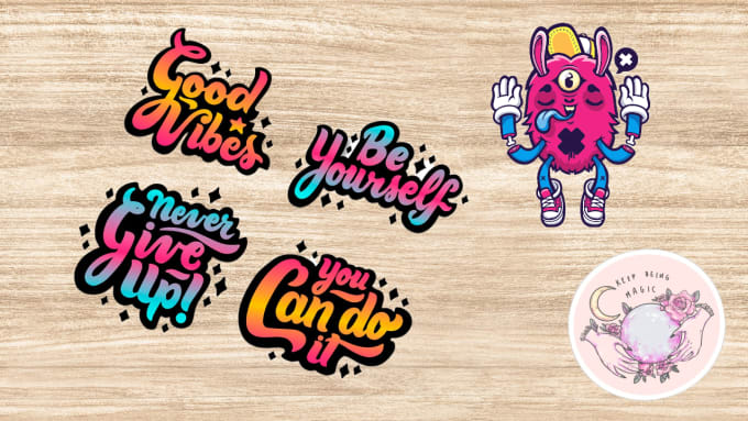 Motivational Stickers  8 Stickers Graphic by Pixtordesigns · Creative  Fabrica