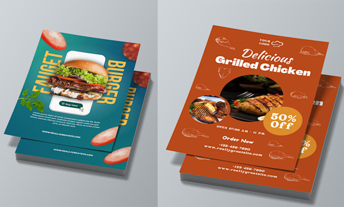 design eye catchy food flyers, posters
