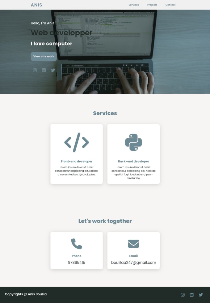 Create a stunning personal profile with html, css, and js by Boulila ...