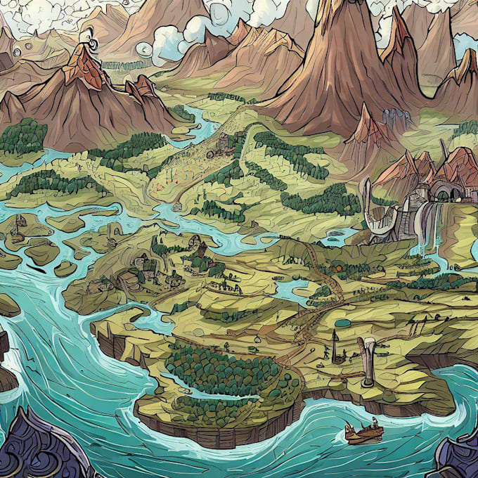 Draw custom fantasy maps for your tabletop games by Alexatillsley | Fiverr