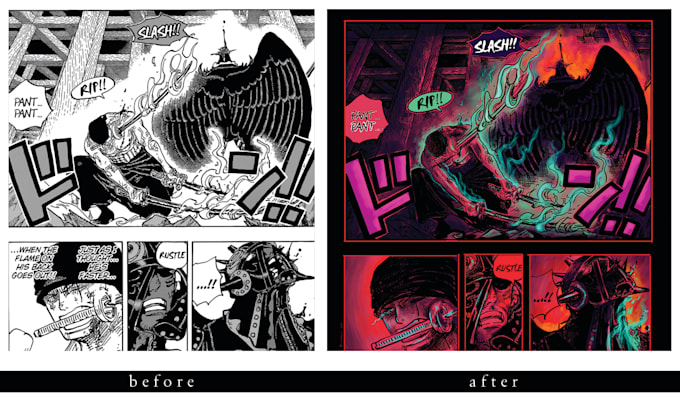 color manga, comic, anime or ilustration