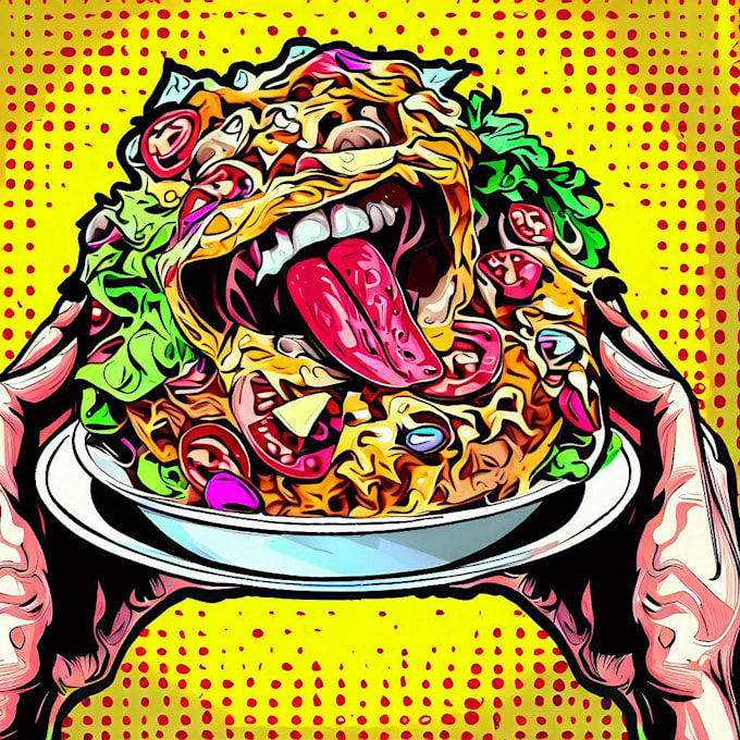 Create food pop art of your food by Intrepidsr Fiverr