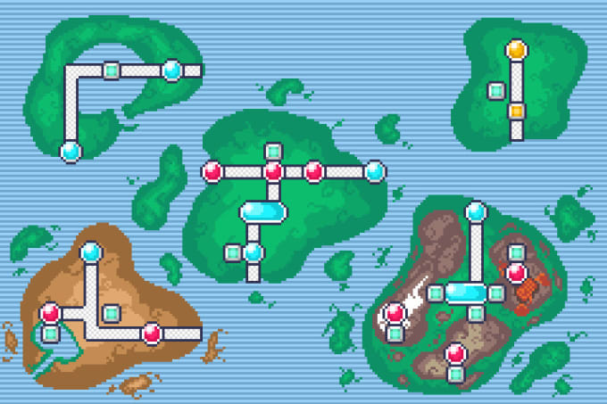 Pokemon hgss style map of the united states