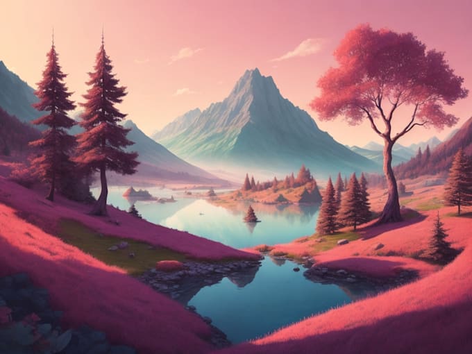 draw pixel art background, landscape, illustration