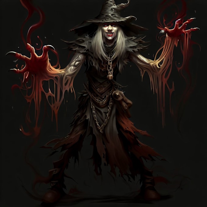 Create a fantasy horror character design by Claupsibia Fiverr