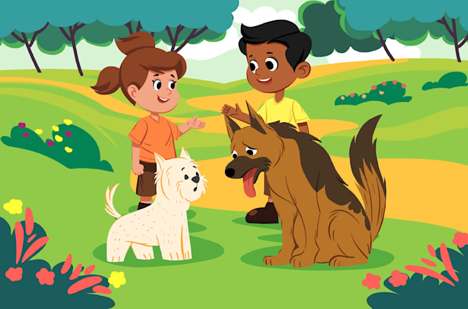 create digital children book illustrations for you