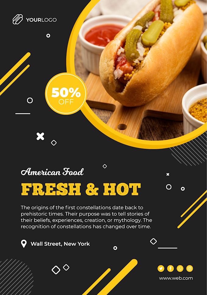 make beautiful add poster for your restaurants