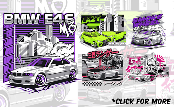 make car vector art illustration for t shirt design