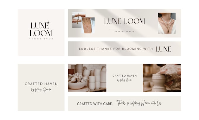 Create an aesthetic etsy shop banner shop icon, and order receipt ...